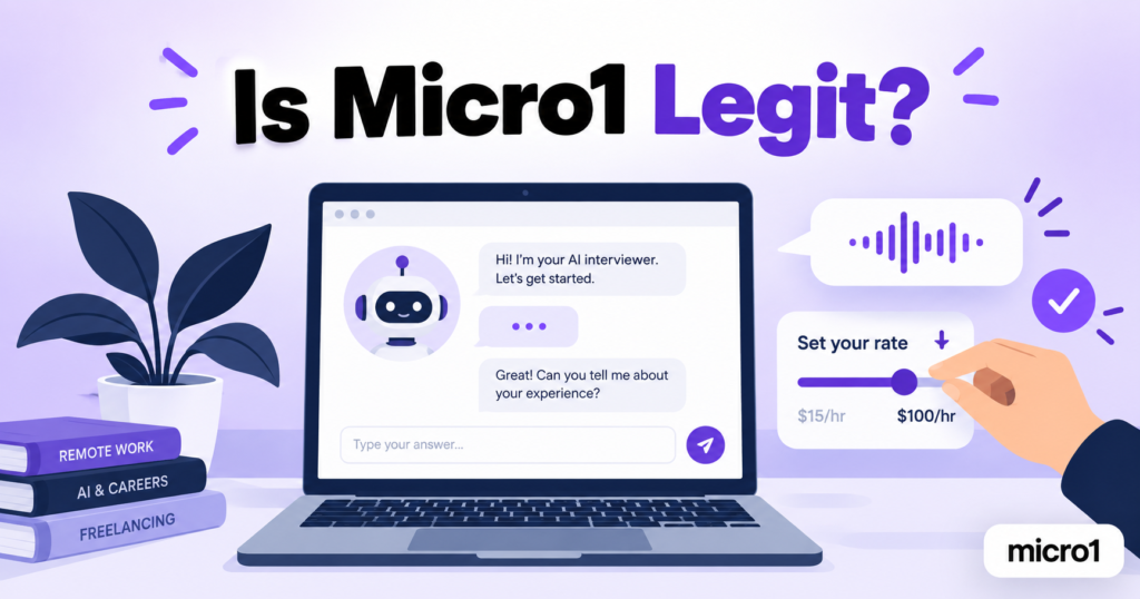 Micro1 jobs guide covering pay rates, the Zara AI interview, and legitimacy in 2026